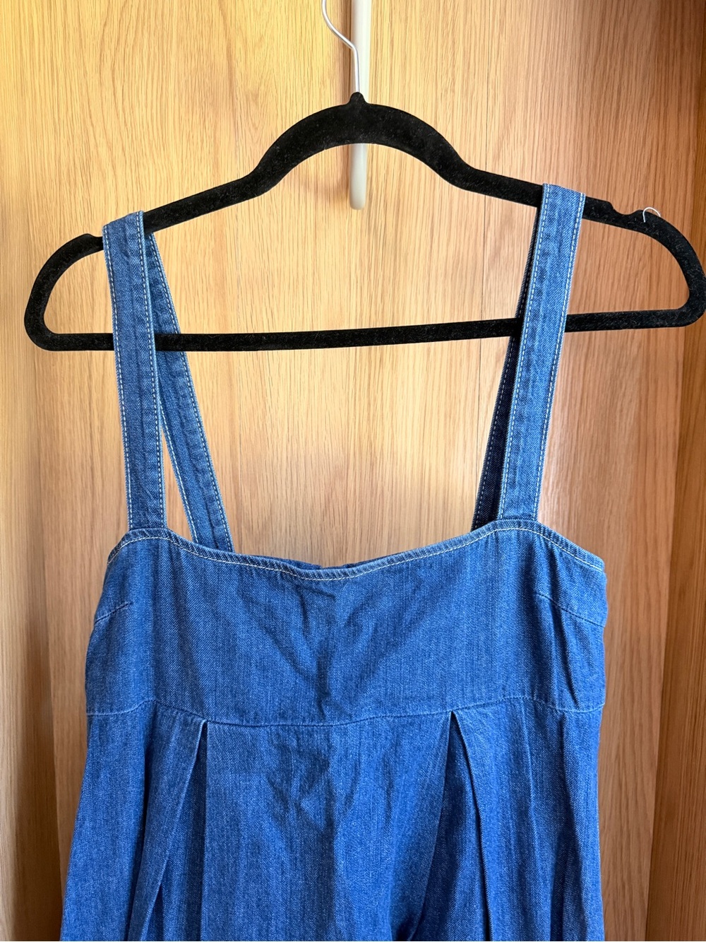 Reformation Cecil Denim Square-Neck Mini Dress - Picture 6 of 7